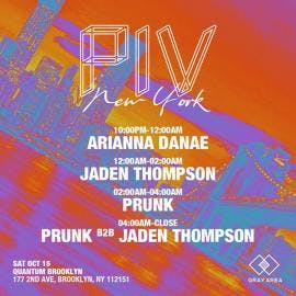 PIV Records New York Showcase: Prunk & Jaden Thompson event artwork