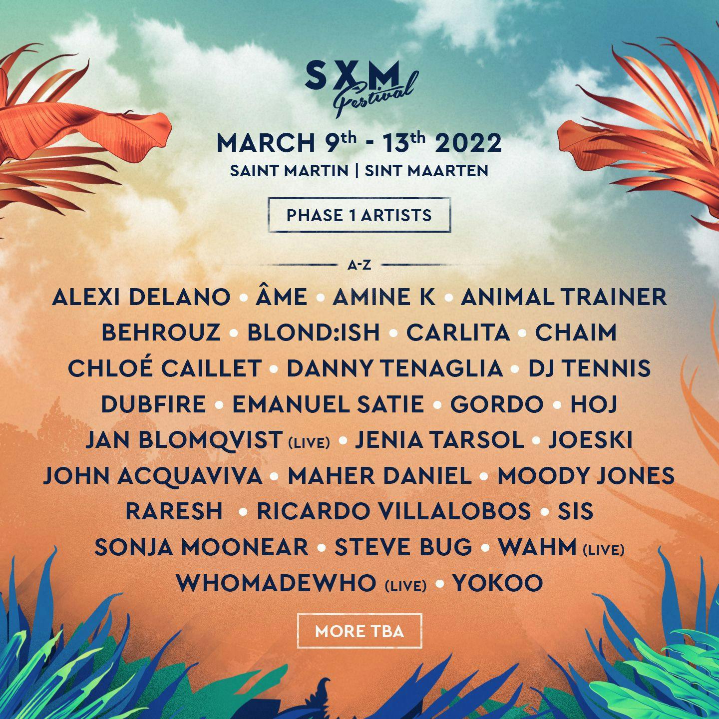 SXM Festival 2022 event artwork