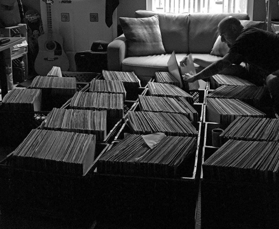 Saeed with vinyl collection