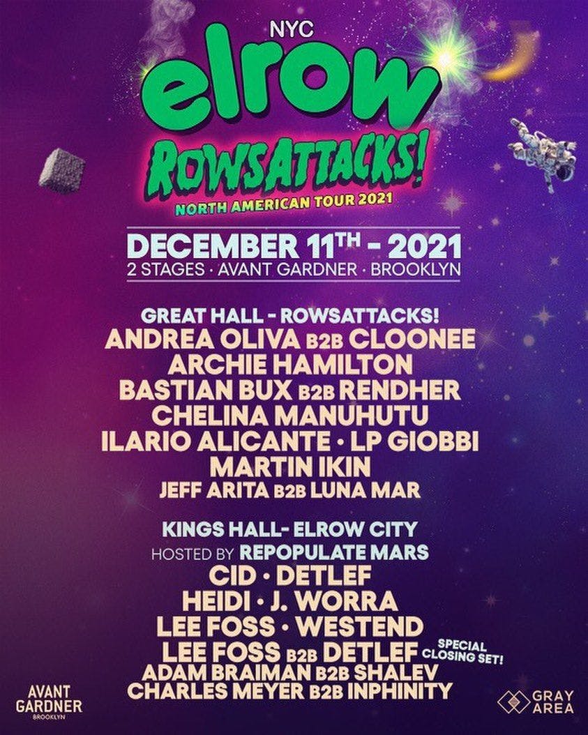 elrow NYC: RowsAttacks December 11th 2021 at Avant Gardner event artwork